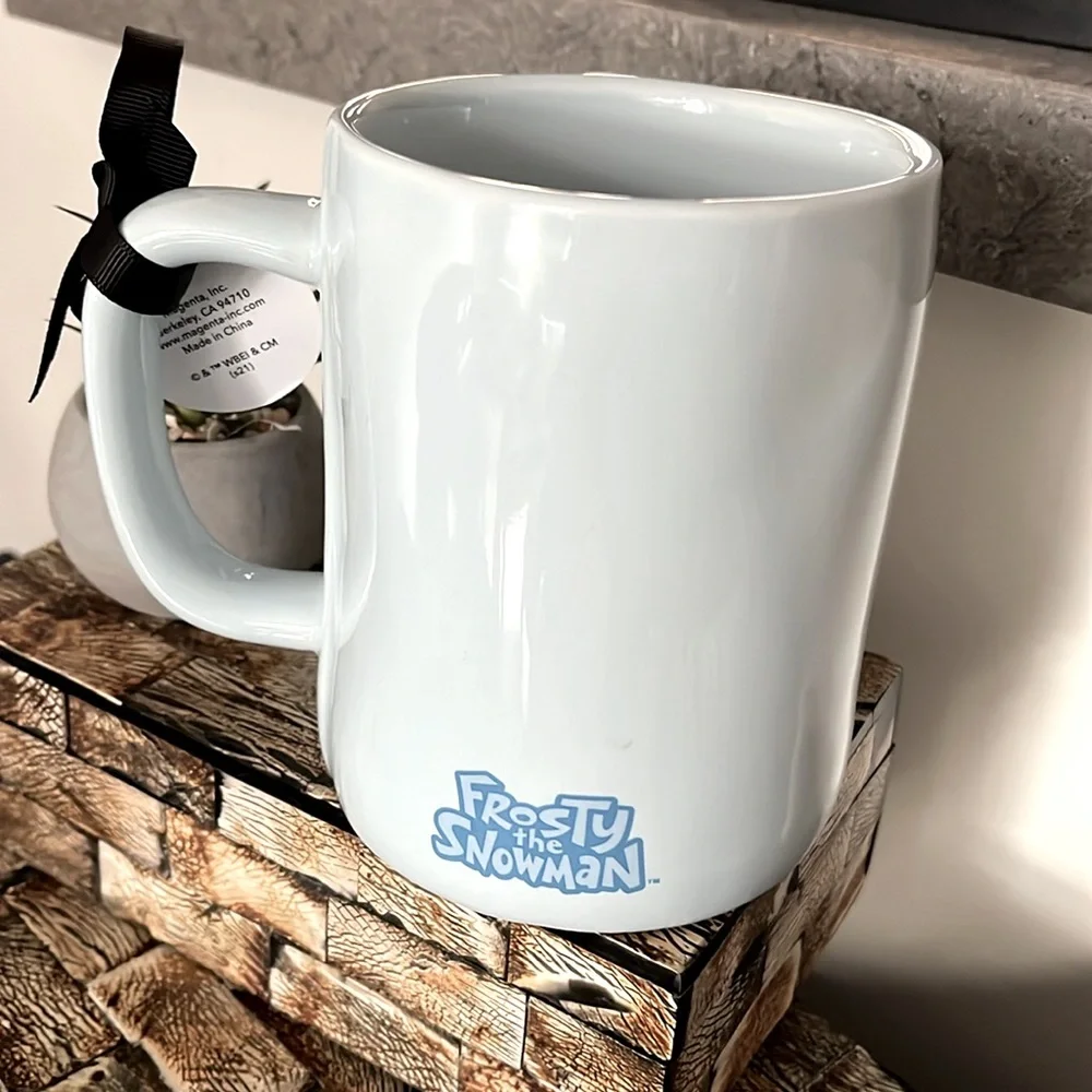 🇺🇸 NEW RAE DUNN & FROSTY THE SNOWMAN Collab Ceramic Mug Light Blue Holiday - Picture 3 of 7